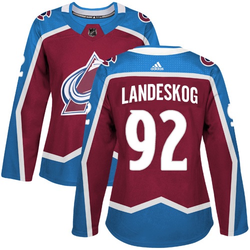 Adidas Colorado Avalanche #92 Gabriel Landeskog Burgundy Home Authentic Women Stitched NHL Jersey->women nhl jersey->Women Jersey